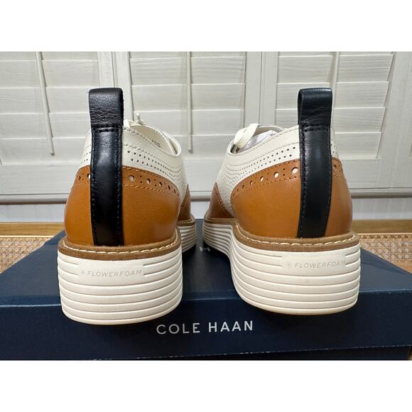 Cole Haan Women's OG Platform Wingtip Oxford Pecan Ivory Leather Size 9.5 US NIB - Picture 10 of 15